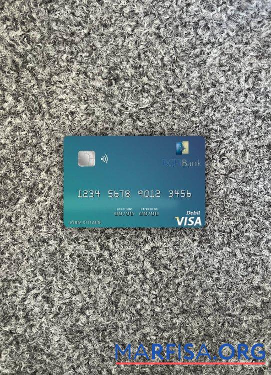 Downloadable Gabon BGFI Bank visa debit card photolook front real example